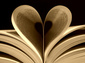 Book pages shaped like a heart